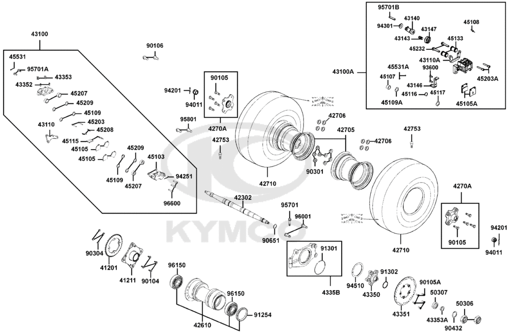 Räder hinten, Antrieb mit Bremse Räder hinten, Antrieb mit Bremse