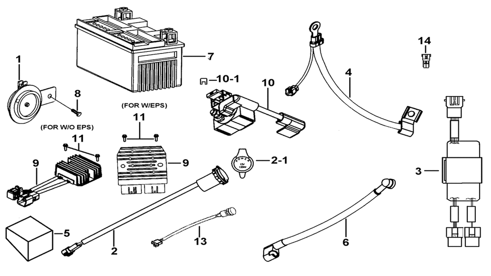 Batterie, Regler & Elektrische Bauteile