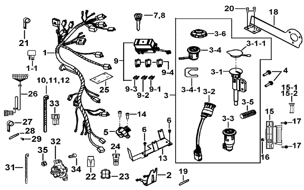 Kabelbaum, Elektrik & Schlosssatz Kabelbaum, Elektrik & Schlosssatz