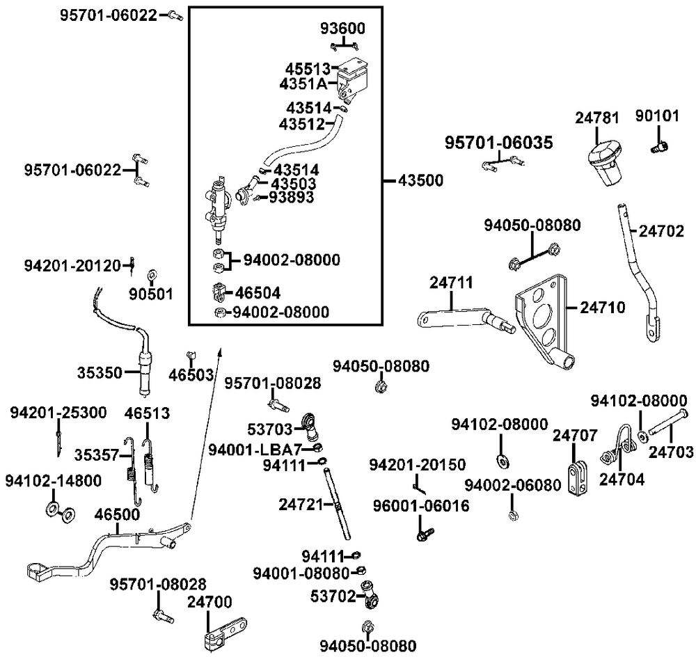Hauptbremszylinder hinten, Fußbremse & Schaltung Hauptbremszylinder hinten, Fußbremse & Schaltung
