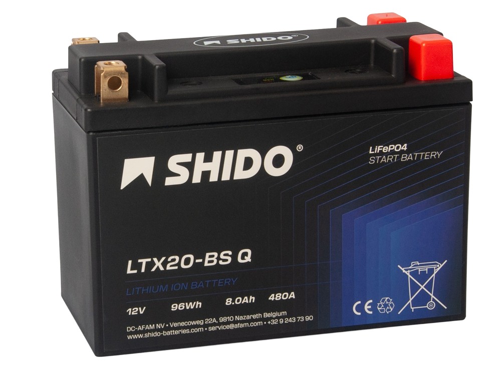 Shido LTX20-BS Q Lithium Ionen Batterie 12V LiFePO4 (YTX20-BS YTX20HL-BS) Shido LTX20-BS Q Lithium Ionen Batterie 12V LiFePO4 (YTX20-BS YTX20HL-BS)