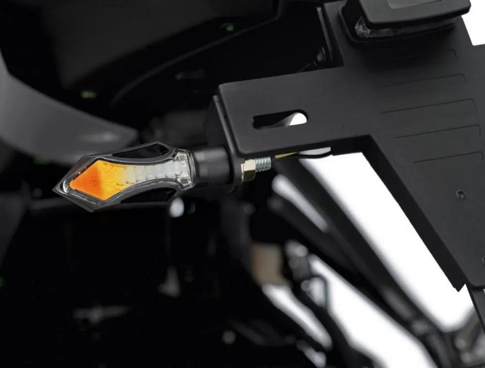 Puig Sequenzielle LED Blinker Set Tower, schwarz, Glas klar, ABE, 70x24 mm