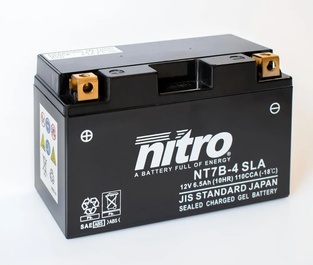 NT7B-4-SLA Nitro NT7B-4 SLA GEL AGM Batterie 12V 6,5AH - Einbaufertig (YT7B-4 YT7B-BS)
