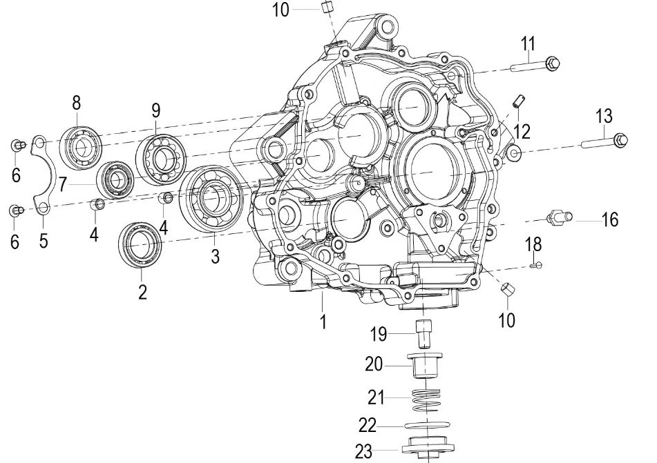 Kurbelgehäuse, rechts