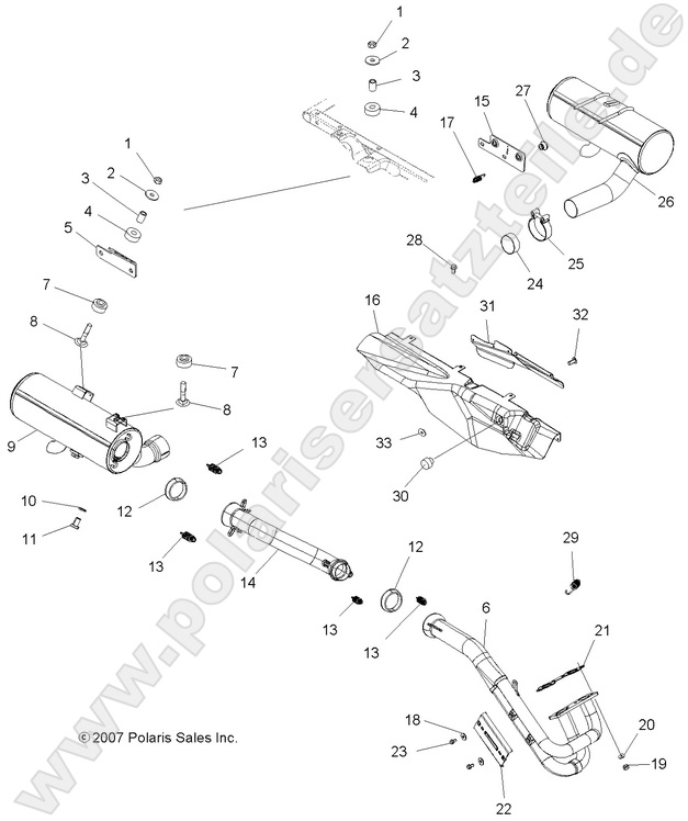 ENGINE, EXHAUST SYSTEM, DUAL ENGINE, EXHAUST SYSTEM, DUAL
