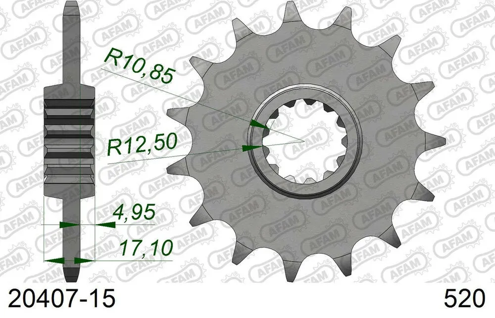 AFAM Kettensatz Stahl 520 XMR3 15x41 - Honda CB 500 F 2022-24 - 01059213