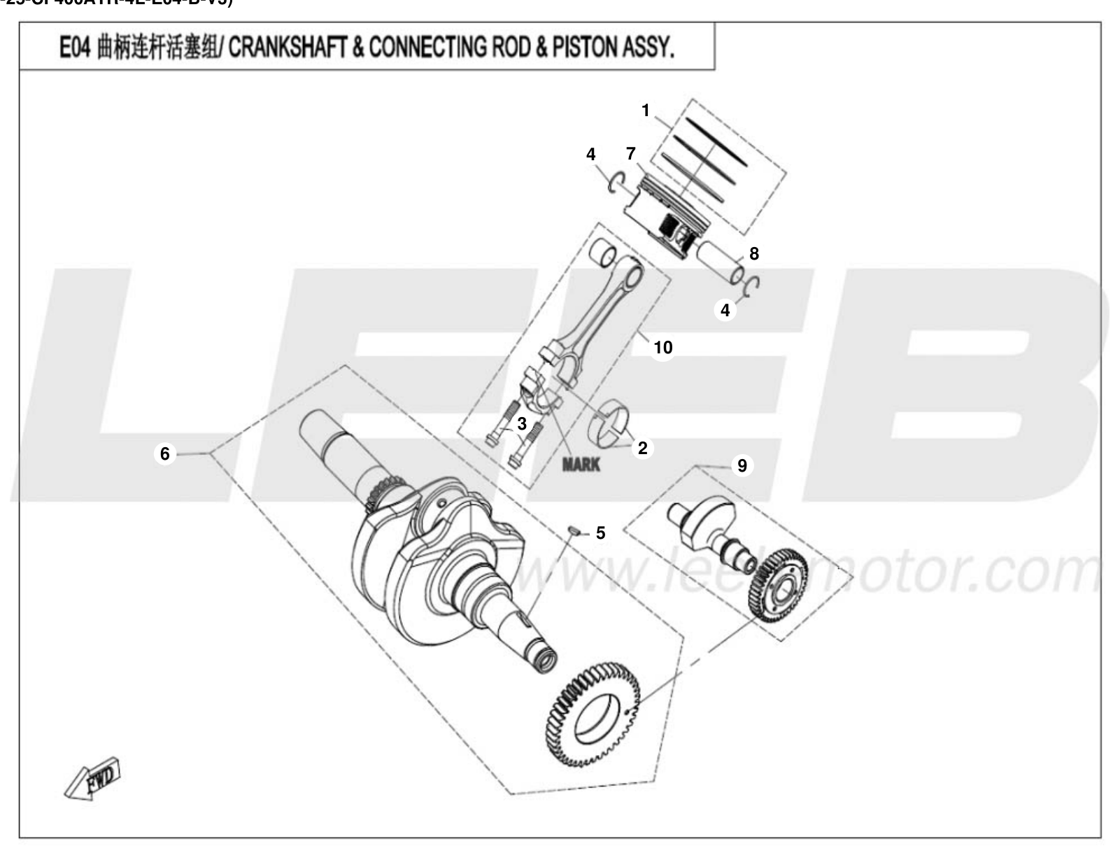 EXPANSION BREAK ROD CRANKSHAFT & CONNECTING ROD & PISTON ASSY.