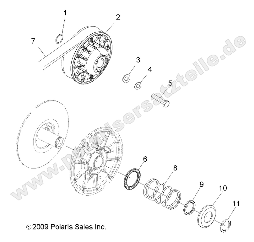 DRIVE TRAIN, SECONDARY CLUTCH DRIVE TRAIN, SECONDARY CLUTCH