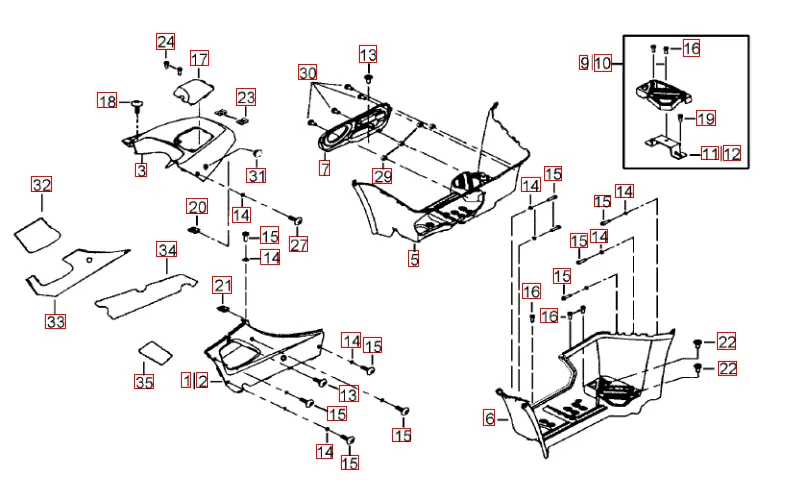 Fussstützen - Tankabdeckung