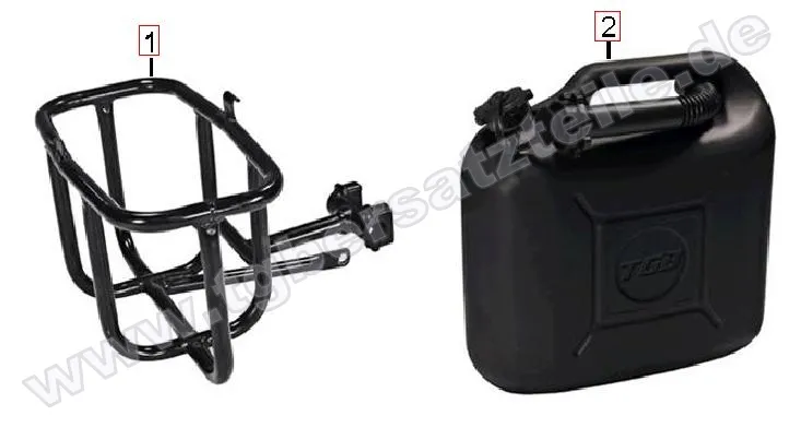 Benzinkanister und Halter