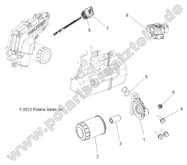 Engine, Oil Filter and Dipstick