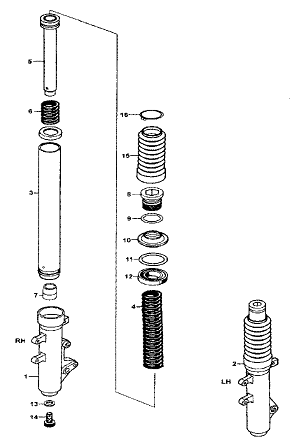 Gabel Einzelteile