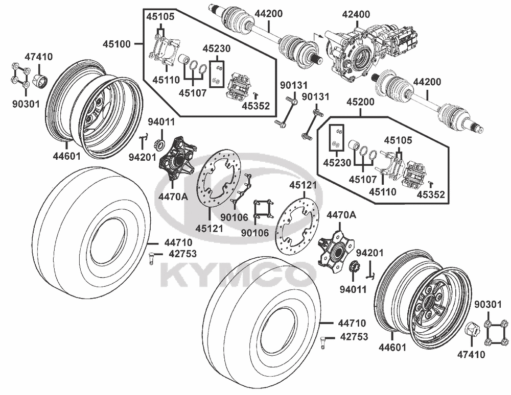 Räder, Bremse & Antriebswellen vorne Räder, Bremse & Antriebswellen vorne