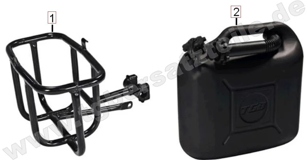 Benzinkanister u. Halter Benzinkanister u. Halter