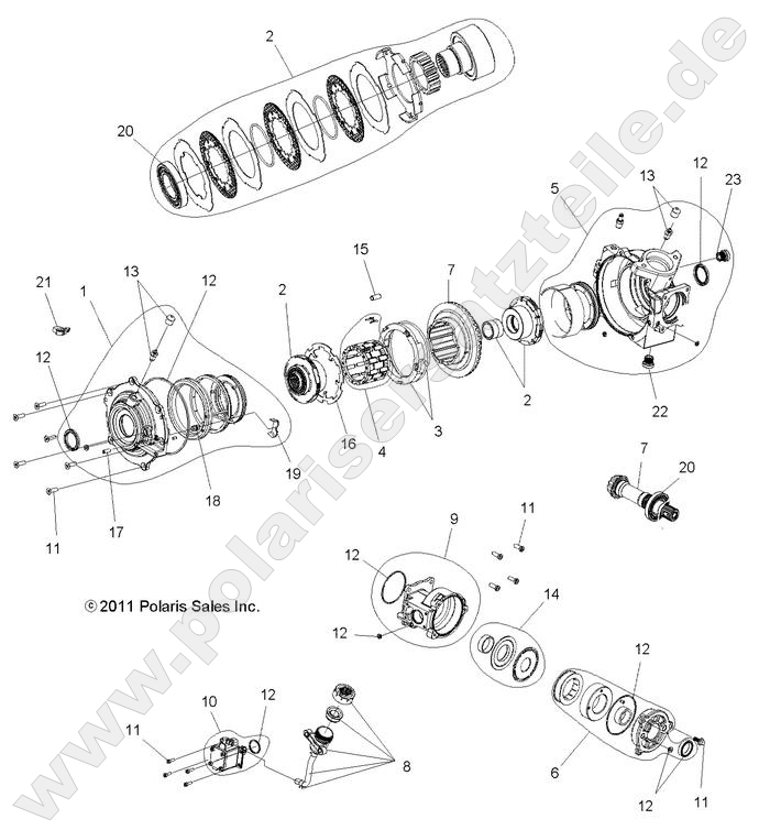 DRIVE TRAIN, FRONT GEARCASE INTERNALS DRIVE TRAIN, FRONT GEARCASE INTERNALS
