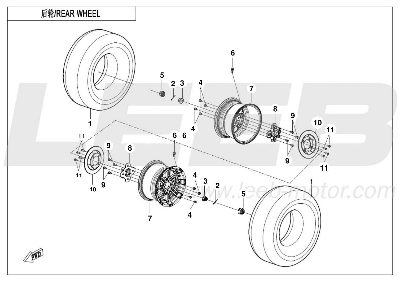 F11-A REAR WHEEL(ALUMIN)