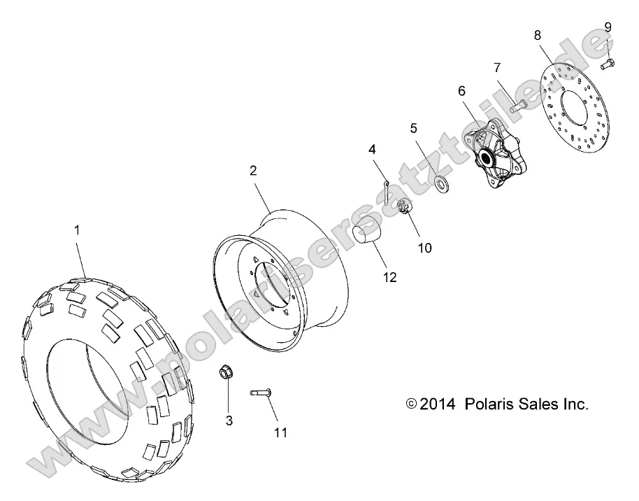 Wheels, Front Tire and Brake Disc (49ATVWHEELFRT14SP325) Wheels, Front Tire and Brake Disc (49ATVWHEELFRT14SP325)