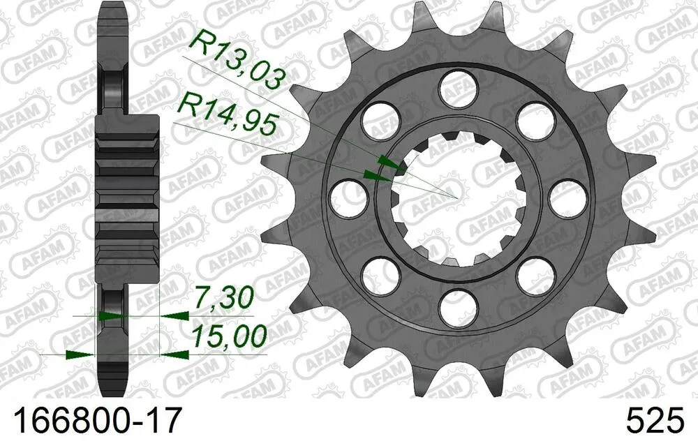 AFAM Kettensatz Stahl 525 XHR3-G 17x45 - BMW S 1000 R 2013-20 - 16489131