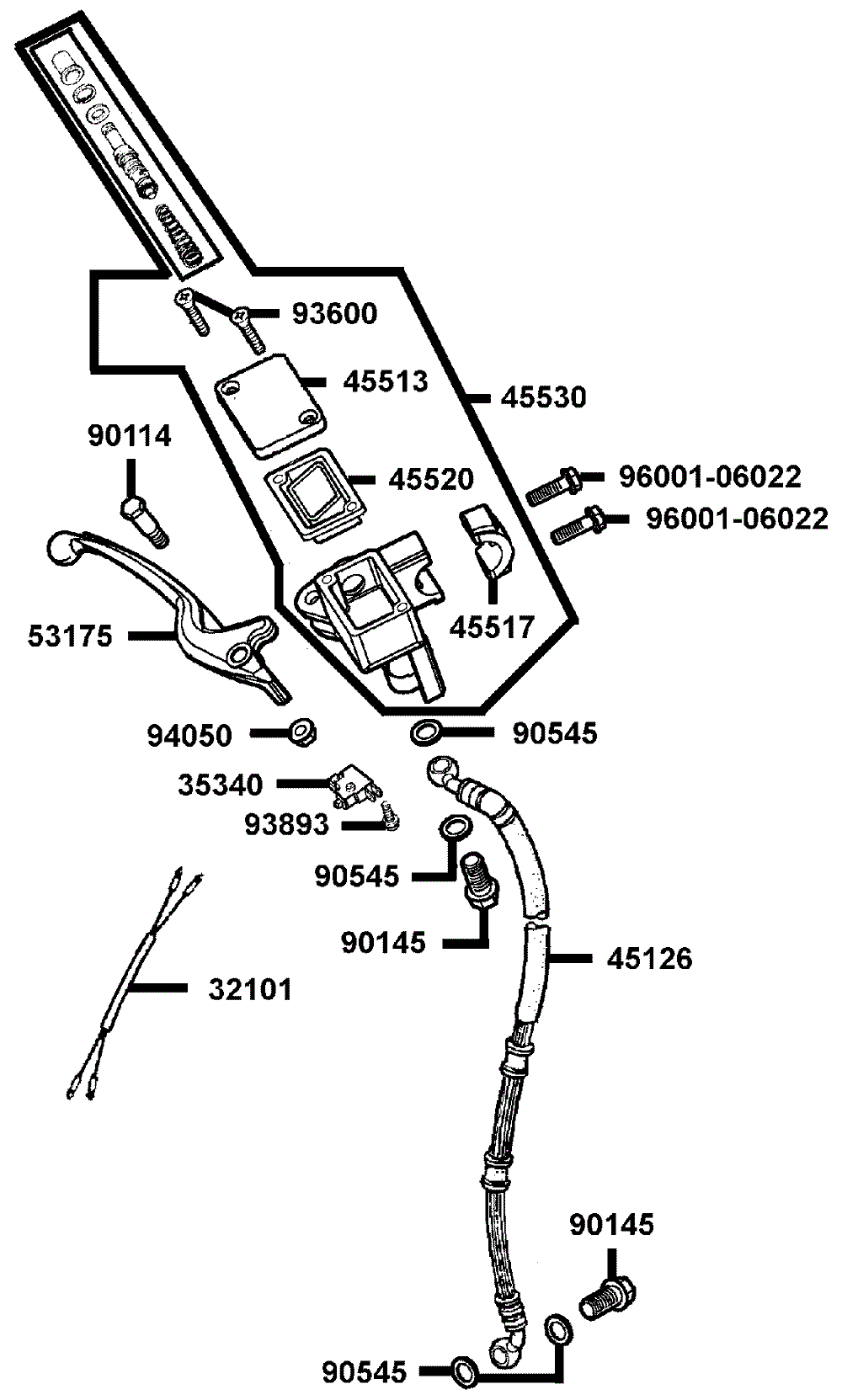 Bremshebel & Bremsschlauch vorne Bremshebel & Bremsschlauch vorne