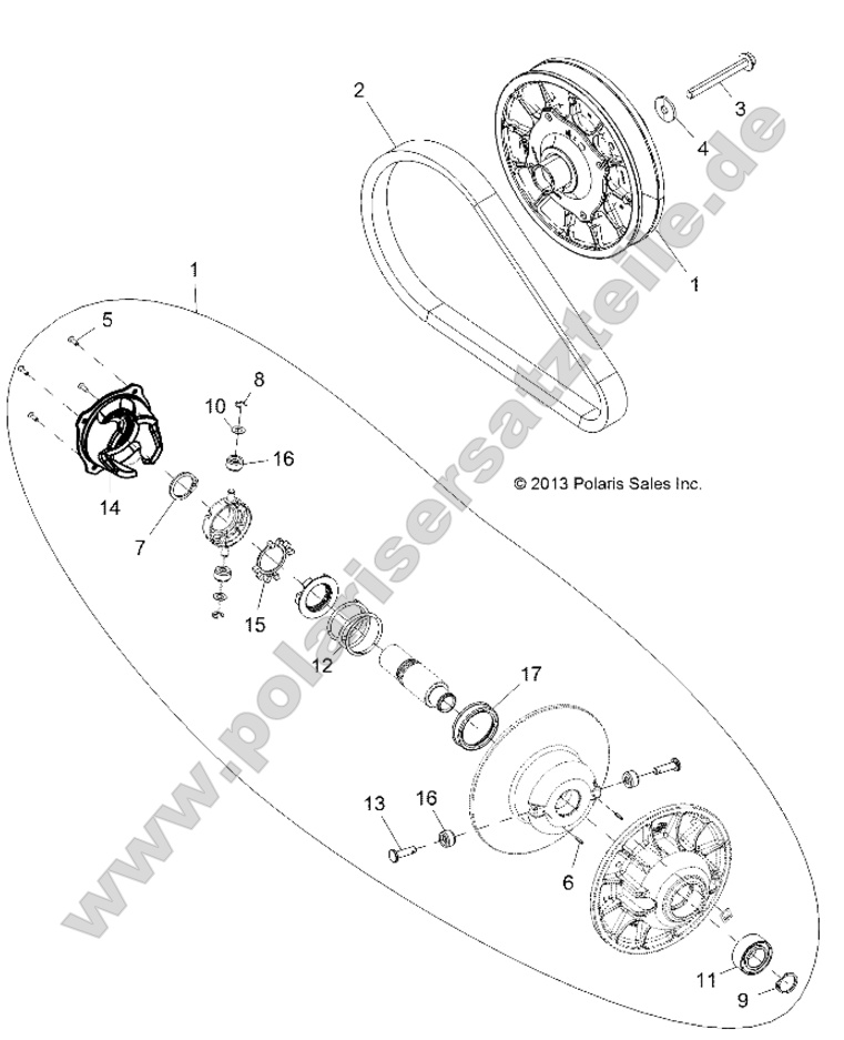 DRIVE TRAIN, SECONDARY CLUTCH DRIVE TRAIN, SECONDARY CLUTCH