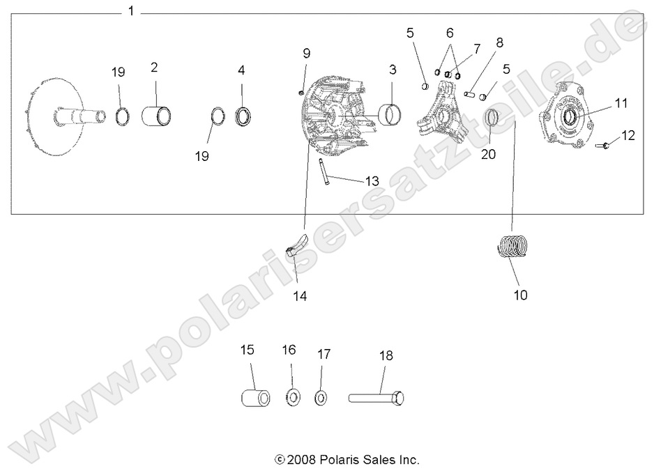 DRIVE TRAIN, PRIMARY CLUTCH DRIVE TRAIN, PRIMARY CLUTCH