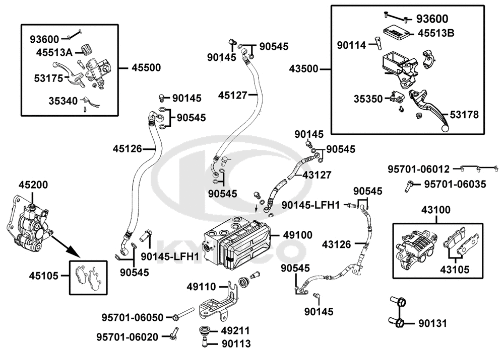 Hauptbremszylinder, Bremssättel, Bremshebel & Bremsschlauch