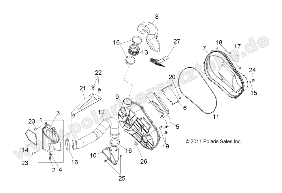 DRIVE TRAIN, CLUTCH COVER and DUCTING DRIVE TRAIN, CLUTCH COVER and DUCTING