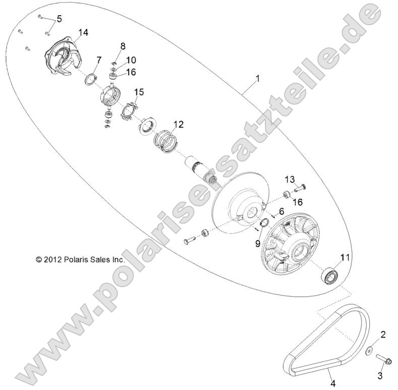 Drive Train, Secondary Clutch (49RGRCLUTCHDVN1323051)