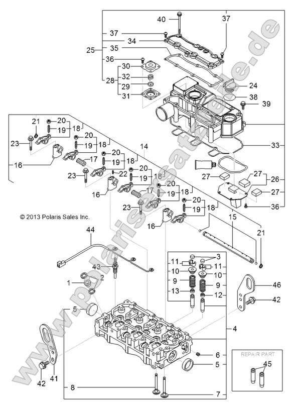 Engine, Cylinder Head and Bonnet