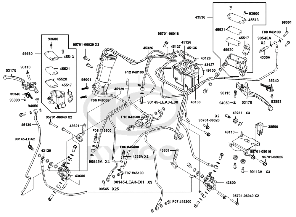 Hauptbremszylinder, Bremsleitungen & Steuergerät ABS