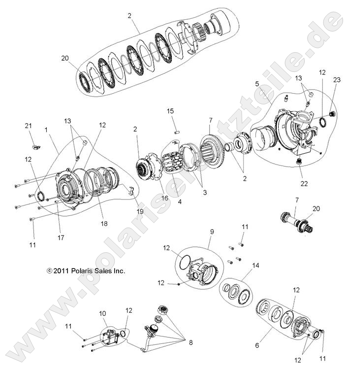 DRIVE TRAIN, FRONT GEARCASE INTERNALS DRIVE TRAIN, FRONT GEARCASE INTERNALS