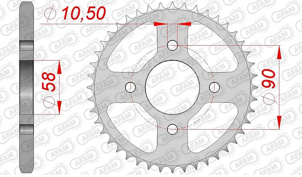 afam_kettenrad_hinten_10236 AFAM Kettensatz Stahl 428 XMR-G 15x44 - Honda CBR 125 R 2011-16