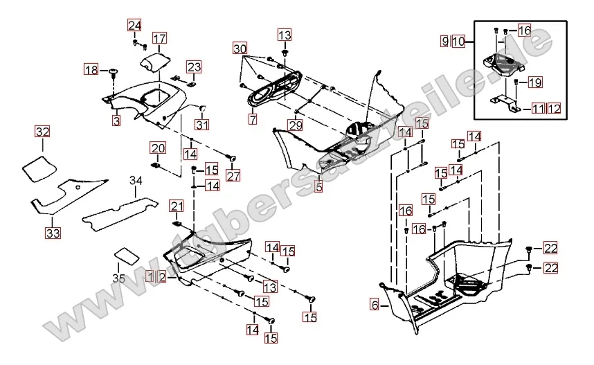 Fußstützen - Tankabdeckung Fußstützen - Tankabdeckung
