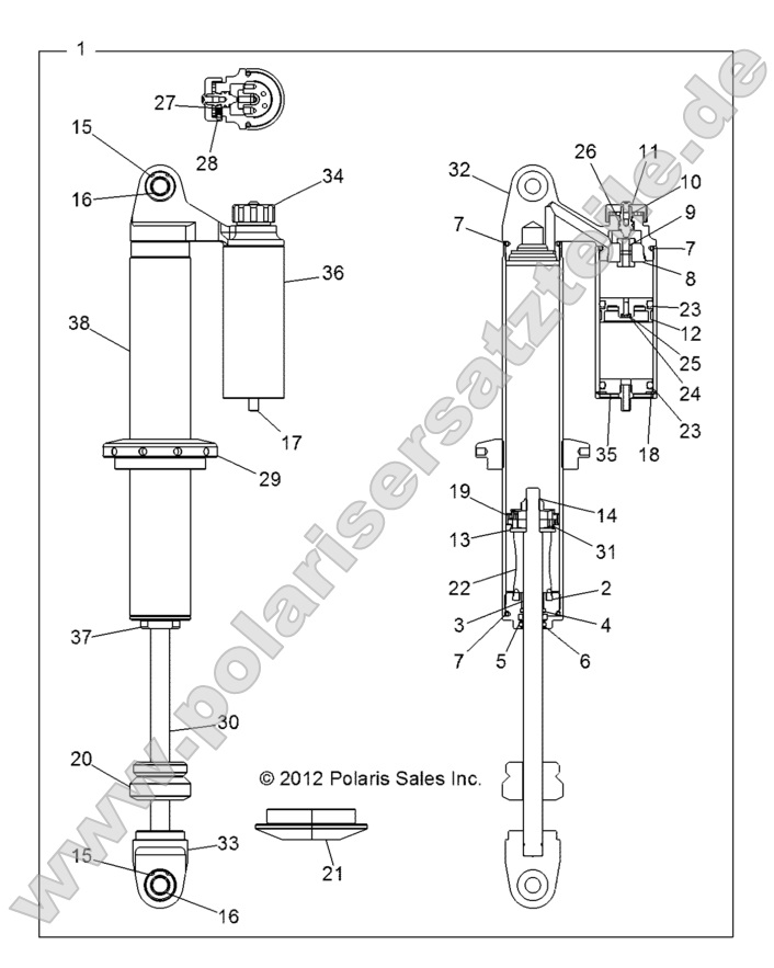 SUSPENSION, FRONT SHOCK (7043778) SUSPENSION, FRONT SHOCK (7043778)