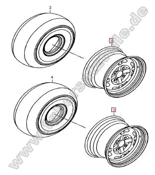 Reifen onroad u. Stahlfelgen