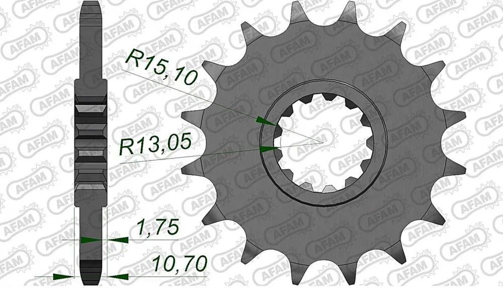 afam_ritzel_vorne_21607 AFAM Kettensatz Stahl 525 XSR2-G 16x42 - Yamaha TDM 900 2002-14