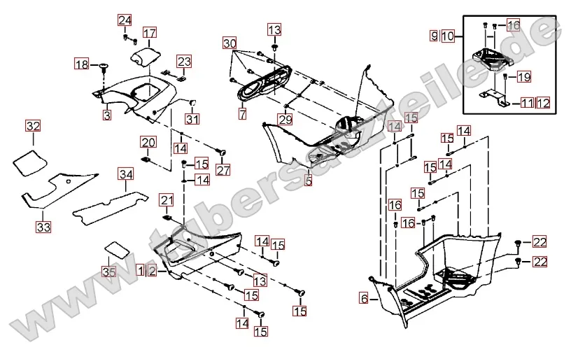 Fußstützen - Tankabdeckung Fußstützen - Tankabdeckung
