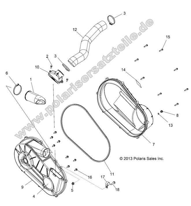DRIVE TRAIN, CLUTCH COVER and DUCTING DRIVE TRAIN, CLUTCH COVER and DUCTING