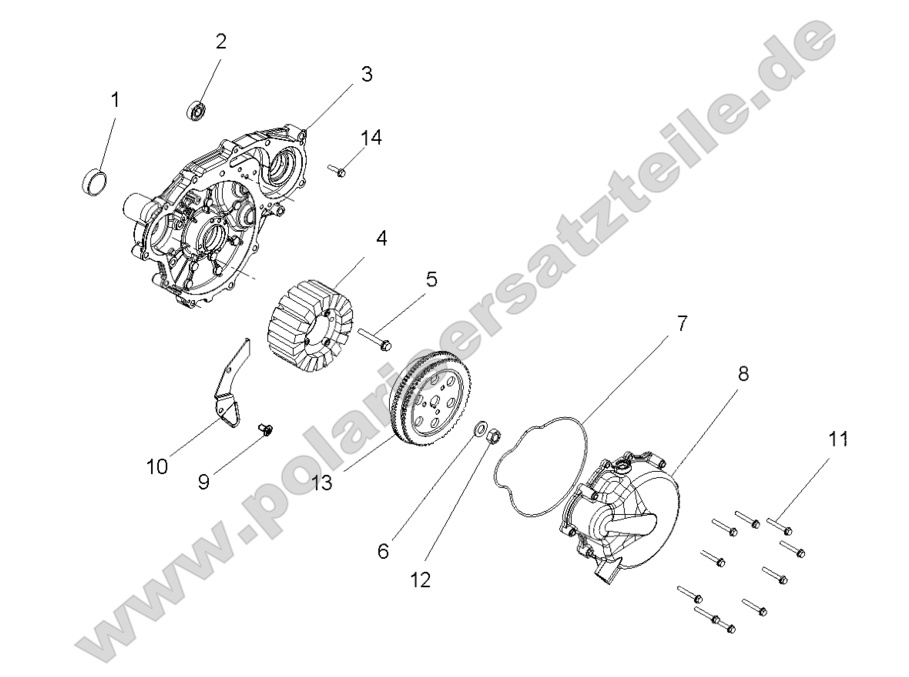 ENGINE, STATOR and FLYWHEEL ENGINE, STATOR and FLYWHEEL