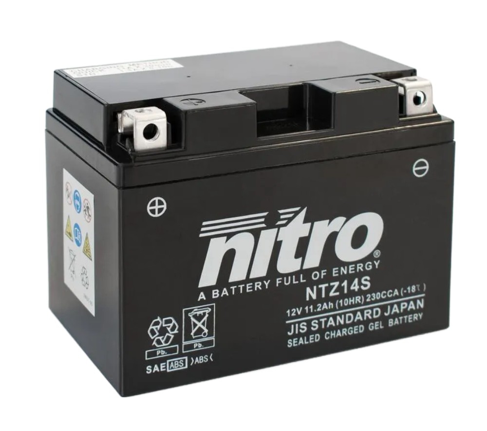 Nitro NTZ14S-BS AGM Batterie 12V 11,2AH - Einbaufertig (YTZ14S YTZ14S-BS YTZ14S-4)