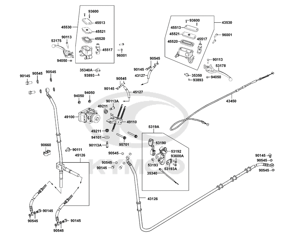Hauptbremszylinder vo.,Bremsschläuche & ABS Steuergerät Hauptbremszylinder vo.,Bremsschläuche & ABS Steuergerät