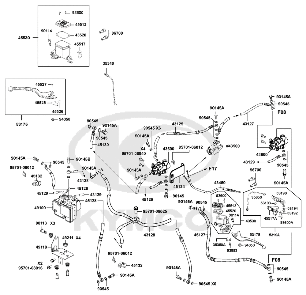 Hauptbremszylinder vo., Bremsschläuche & ABS Steuergerät Hauptbremszylinder vo., Bremsschläuche & ABS Steuergerät