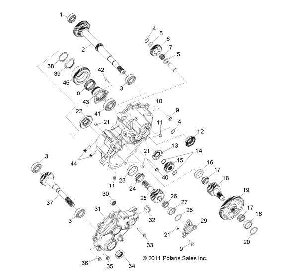 DRIVE TRAIN, MAIN GEARCASE INTERNAL COMPONENTS 1