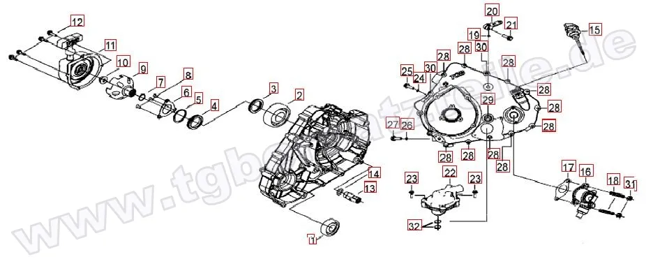 Wasserpumpe-Handstartereingriffsrad-Tachoantrieb