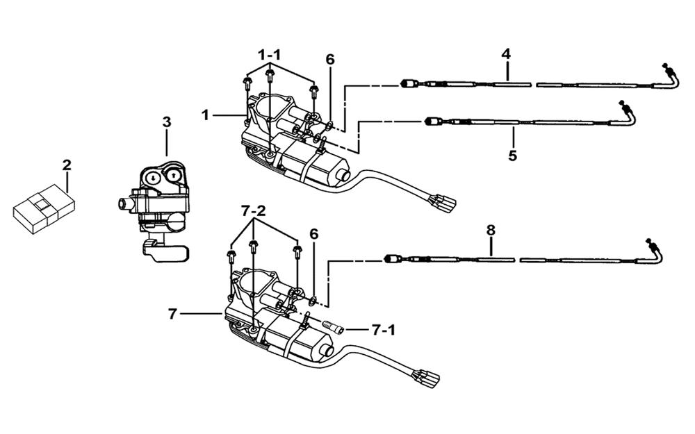Stellmotor, Schalter & Kontrolleinheit Getriebe vo.
