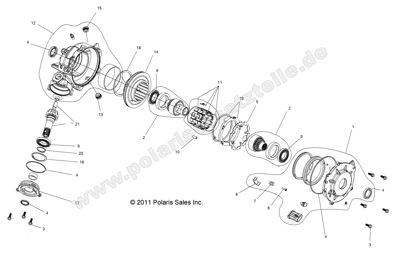 Drive Train, Front Gearcase Internals Drive Train, Front Gearcase Internals