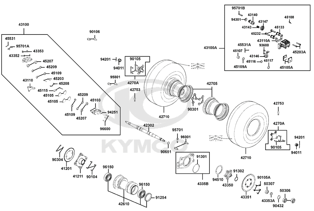 Räder hinten, Antrieb mit Bremse Räder hinten, Antrieb mit Bremse