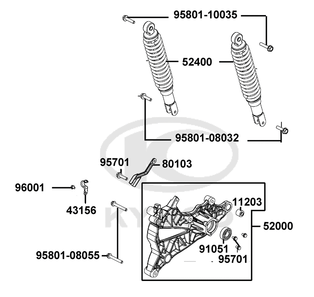 Federbein & Schwingarm hinten Federbein & Schwingarm hinten