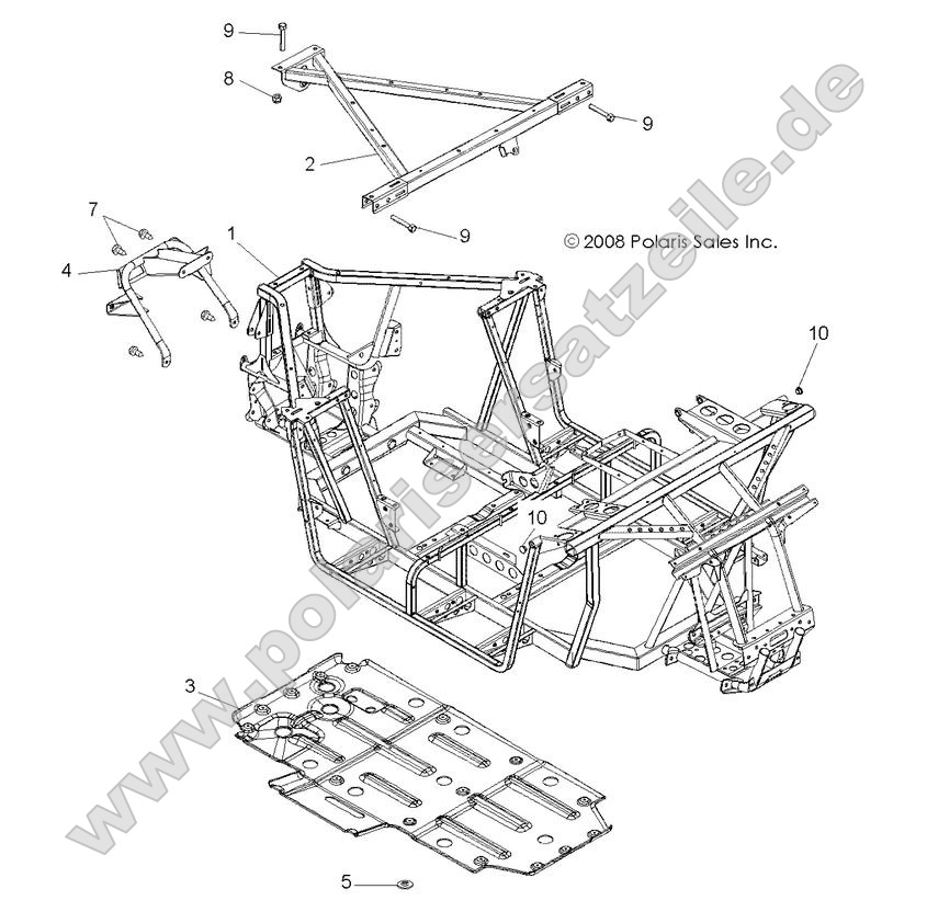 chassis main frame and skid plate