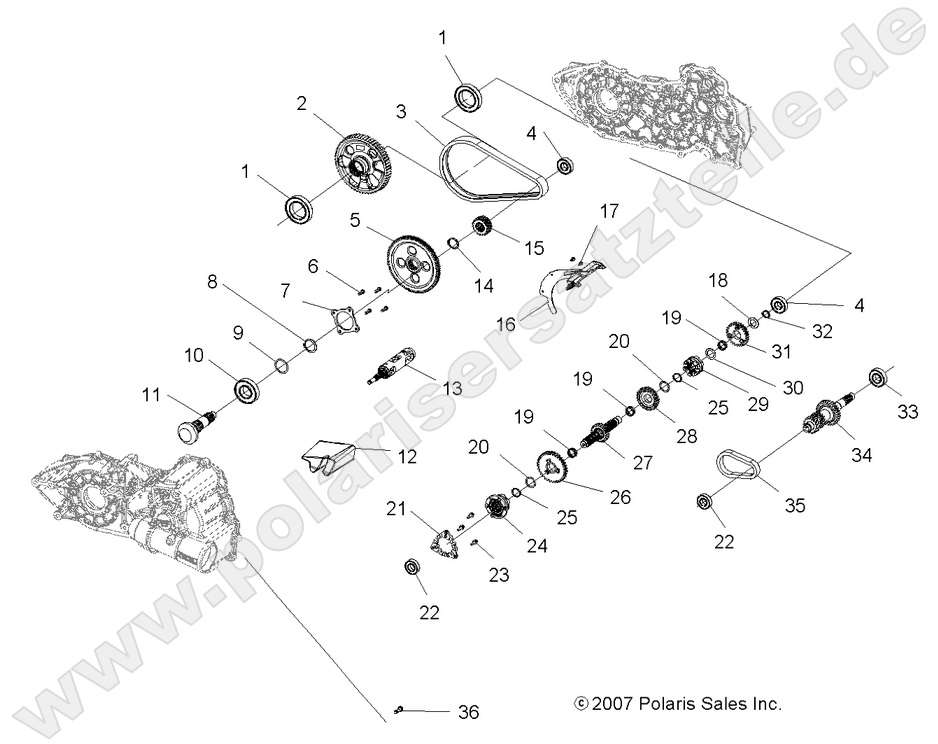 DRIVE TRAIN, MAIN GEARCASE INTERNALS DRIVE TRAIN, MAIN GEARCASE INTERNALS
